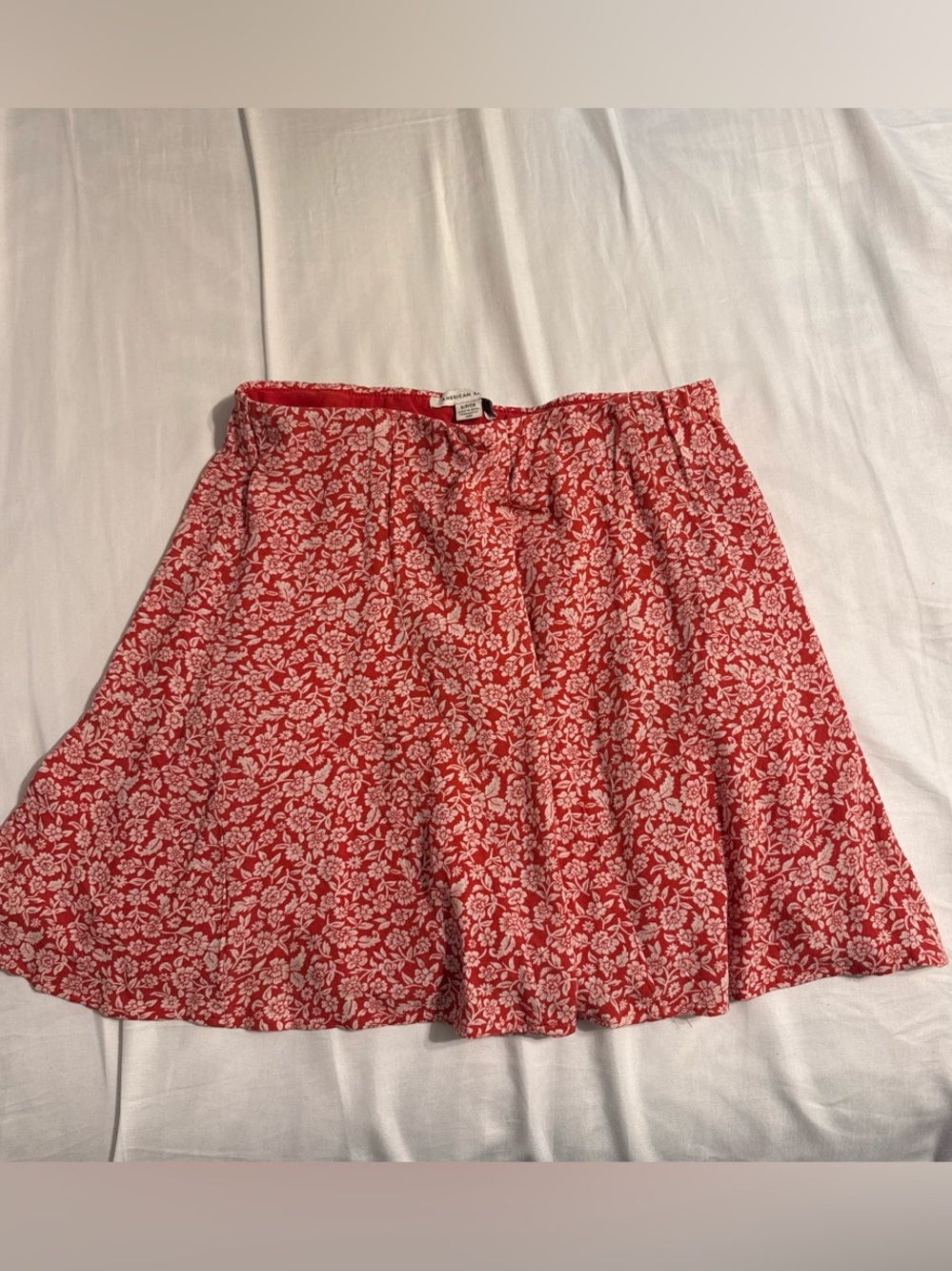 Red Floral A-Line Women's Skirt